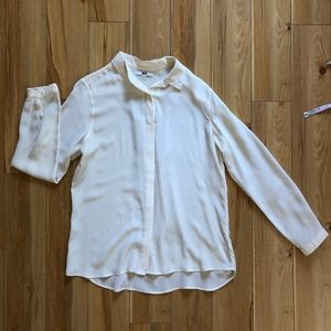 Uniqlo 100% silk long sleeve blouse